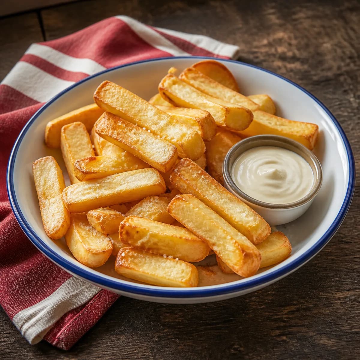 Double-fried in beef dripping, sea salt on top