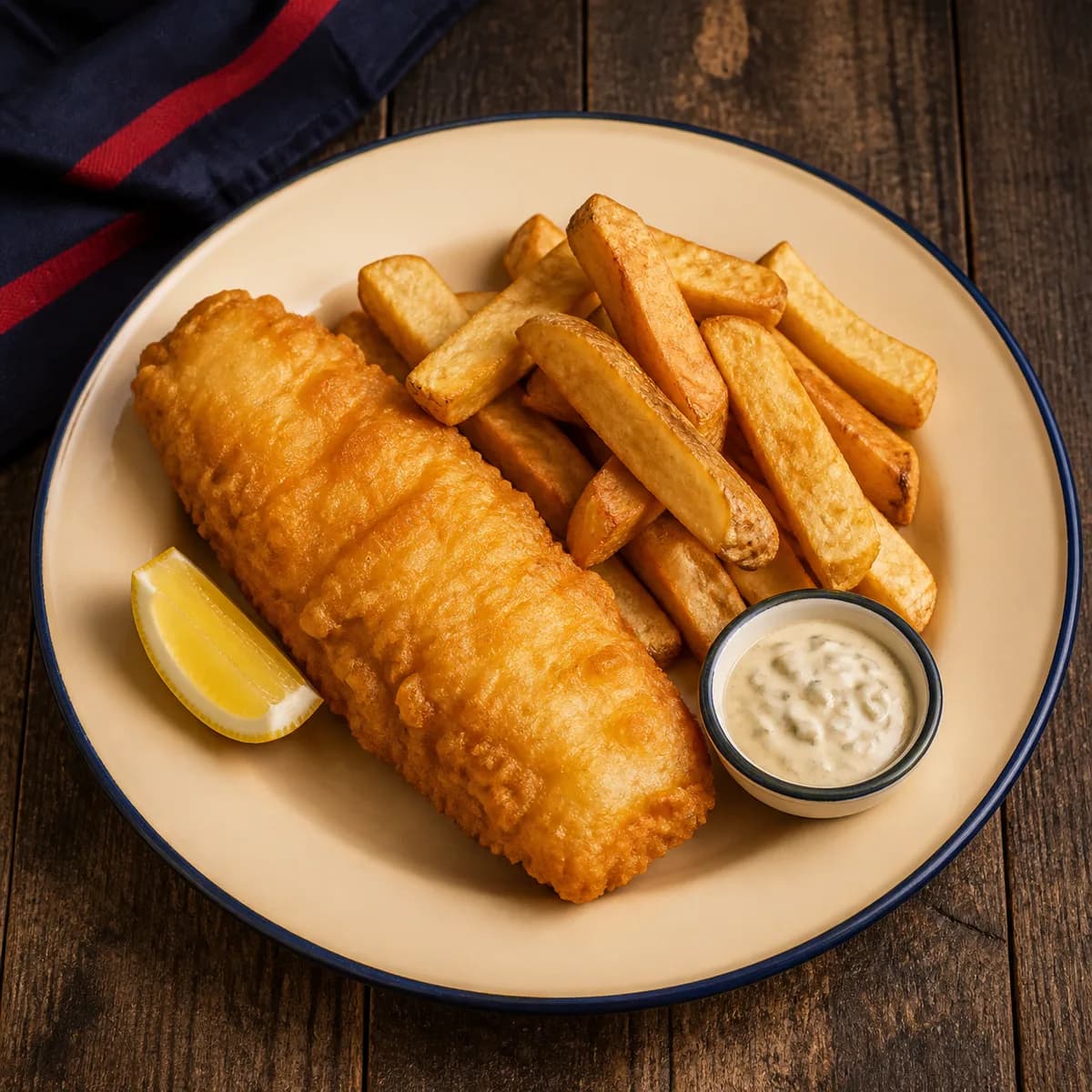 Beer-battered hake, straight out the fryer